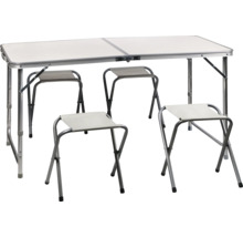 Klappbarer Campingtisch mit vier Klapphockern