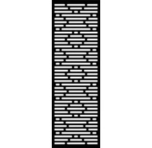 Panneau décoratif rectangulaire noir avec motif à fentes horizontales pour brise-vue extérieur ou intérieur.
