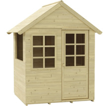 Spielhaus aus Holz mit Tür und Fenstern