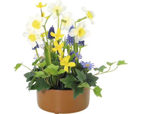 Arrangement aus Kunstblumen in einem Topf