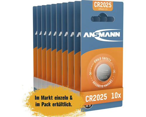 Ansmann CR2025 Lithium Batterie 3 Volt, 10er Packung