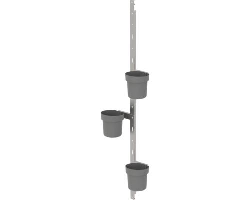 Set de pots de fleurs Biohort Florentina gris Jardin vertical avec trois pots de fleurs et cadre en métal