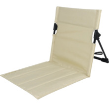 Siège de plancher beige avec dossier et cadre réglable