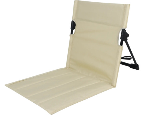 Siège de plancher beige avec dossier et cadre réglable