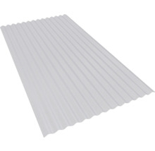 Plaque ondulée profil sinus blanche en plastique pour toit et mur.