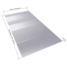 Plaque en polycarbonate, 980 millimètres de large, 16 millimètres d'épaisseur, avec une longueur de plaque de 1500 à 6000 millimètres
