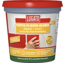 LUGATO Fertig-Fliesenkleber Drauf und Sitzt, hochflexibler Dispersionsklebstoff im Eimer, inklusive Zahnspachtel, gebrauchsfertig für innen.