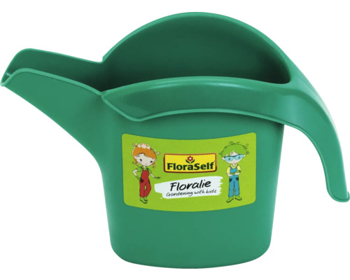 Grüne FloraSelf Kindergiesskanne Floralie aus Kunststoff.