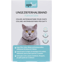 optipet Ungezieferhalsband für Katzen gegen Flöhe, Zecken, Mücken und Milben, reflektierend, wasserabweisend, 4 Monate Schutz.