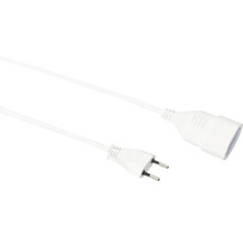 Rallonge Euro blanche avec fiche et prise.