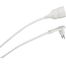 Rallonge blanche avec fiche euro et prise femelle.