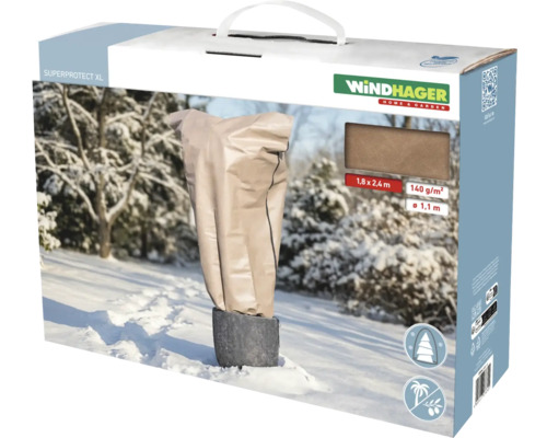 Windhager Winterschutzhaube Superprotect XL, 1,8 x 2,4 Meter, 140 Gramm pro Quadratmeter, Durchmesser 1,1 Meter