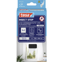 Tesa Insektenschutz und Sonnenschutz Fliegengitter für Fenster, maximal 130 x 150 cm