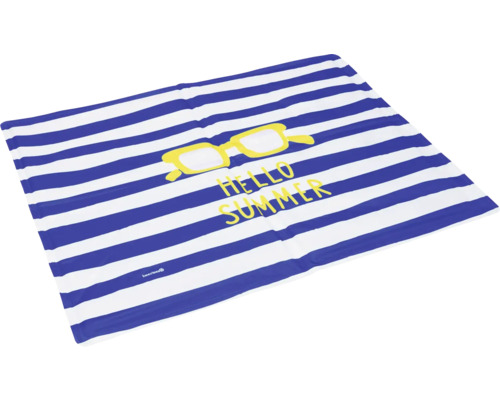 Serviette de plage rayée avec motif de lunettes de soleil