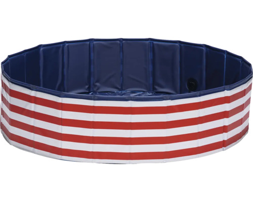 Piscine pliable avec motif rayé