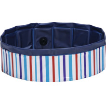 Piscine pour animaux avec motif à rayures et soupape de vidange