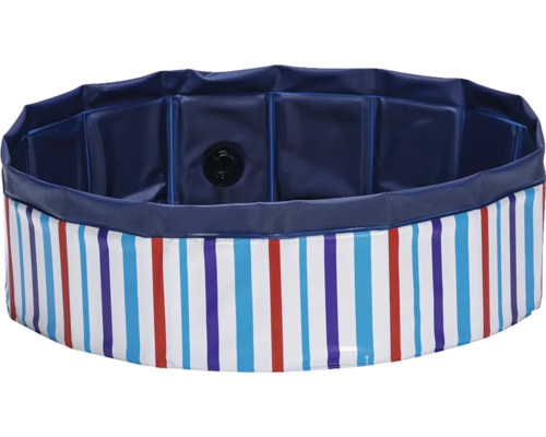 Piscine pour animaux avec motif à rayures et soupape de vidange