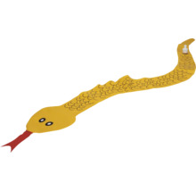 Serpent décoratif jaune avec éclairage LED et langue rouge