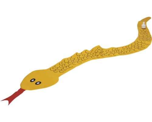 Serpent décoratif jaune avec éclairage LED et langue rouge