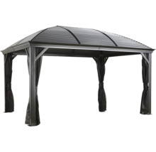 Tonnelle de jardin avec toit et rideaux