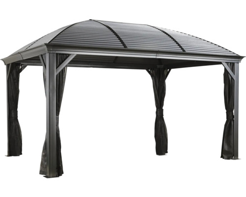 Tonnelle de jardin avec toit et rideaux