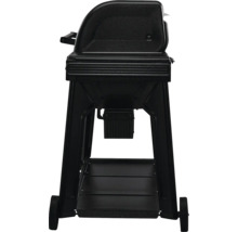 Barbecue noir avec espace de rangement et roues