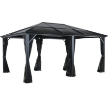 Pavillon avec toit et rideaux