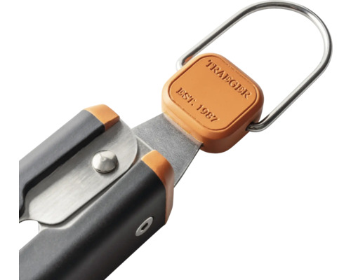 Pince de barbecue avec logo Traeger et tête en acier inoxydable