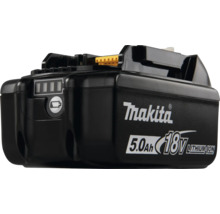 Batterie Makita 18 Volt 5,0 Ampères-heures Lithium-Ion avec indicateur de niveau de charge.