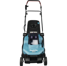 Tondeuse à gazon sans fil Makita d'une puissance de 36 Volt et d'une largeur de coupe de 430 millimètres.