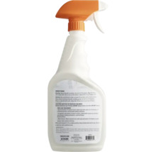 Verso d'un flacon pulvérisateur pour nettoyant barbecue avec mode d'emploi, consignes de sécurité et ingrédients.