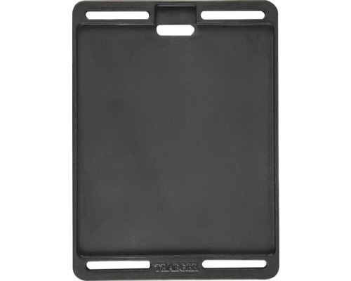 Plancha en fonte de Traeger pour barbecue, rectangulaire avec surface lisse et poignées intégrées.