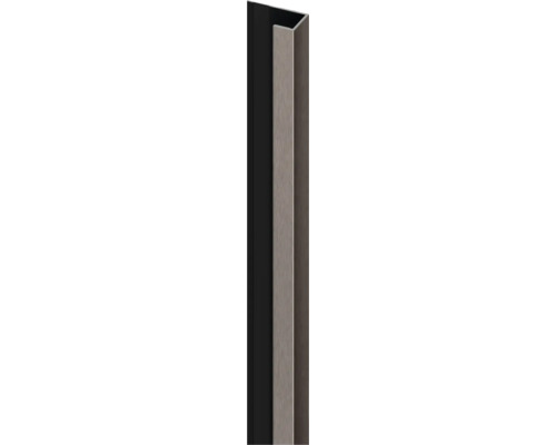 Kantenprofil für Fliesen aus gebürstetem Metall in quadratischer Form.