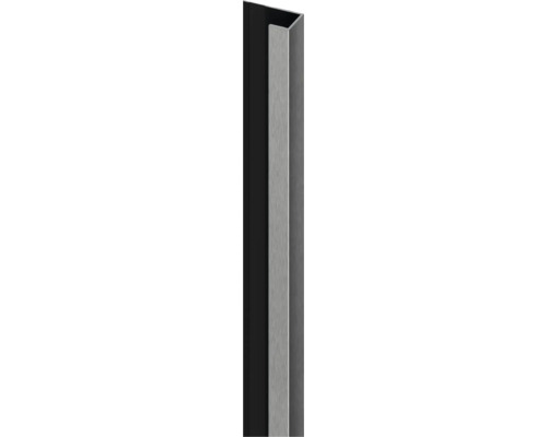 Kantenprofil aus gebürstetem Metall in U-Form.
