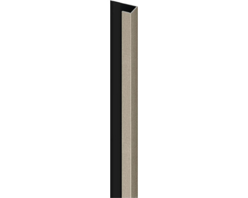 Abschlussleiste für Wandpaneele mit Gewebeoptik.