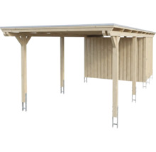 Carport en bois avec remise intégrée et toit plat