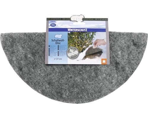 Disque en laine de mouton Videx pour protection hivernale, 100 pour cent laine de mouton, diamètre 37 centimètres.