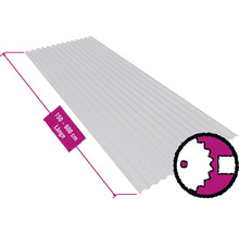 Tôle trapézoïdale avec indication de longueur de 150 à 600 centimètres