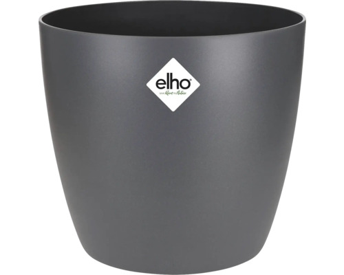Übertopf elho Brussels Kunststoff Ø 20 H 18 cm anthrazit Grauer Blumentopf aus Kunststoff mit Elho Logo