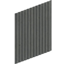 Panneau de clôture en bois avec lattes verticales en anthracite.