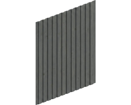 Panneau de clôture en bois avec lattes verticales en anthracite.