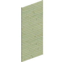 Sichtschutzelement aus Holz mit waagerechten Lamellen