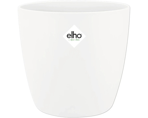 Pot de fleurs Elho Brussels plastique Ø 20,3 cm h 18,6 cm blanc Pot de fleurs blanc avec logo Elho