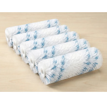 Fünf weisse Farbwalzen mit Musterung