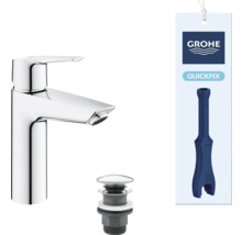 Robinet de lavabo avec garniture de vidange et logo Grohe