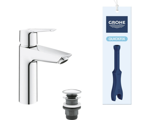 Robinet de lavabo avec garniture de vidange et logo Grohe