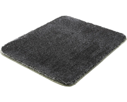 Hochflor-Teppich in Anthrazit, weiche und dichte Textur.