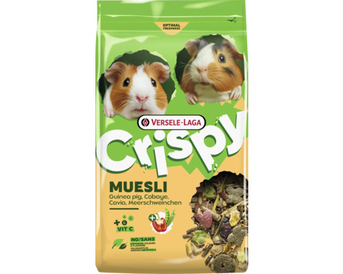 Nourriture pour cobayes Versele-Laga Crispy Muesli avec vitamine C et mélange de muesli.