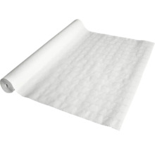 Rouleau blanc de papier peint intissé à peindre avec structure géométrique carrée.