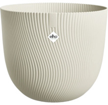 Cache-pot elho avec structure nervurée ondulée blanc crème.